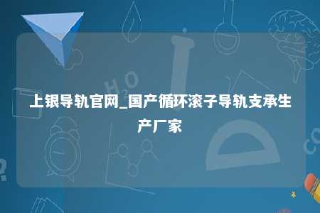 上银导轨官网_国产循环滚子导轨支承生产厂家
