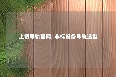上银导轨官网_非标设备导轨选型