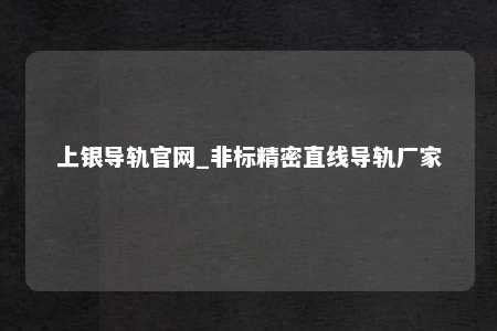 上银导轨官网_非标精密直线导轨厂家