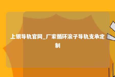 上银导轨官网_厂家循环滚子导轨支承定制