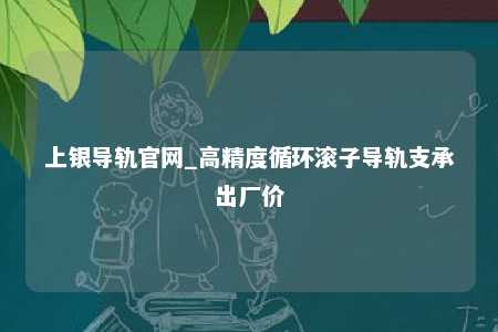 上银导轨官网_高精度循环滚子导轨支承出厂价