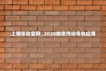 上银导轨官网_2026精密传动导轨应用