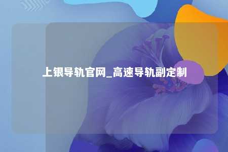 上银导轨官网_高速导轨副定制