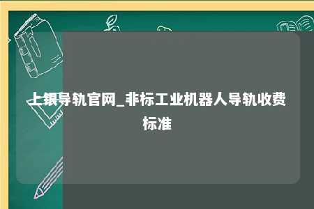 上银导轨官网_非标工业机器人导轨收费标准