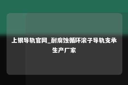 上银导轨官网_耐腐蚀循环滚子导轨支承生产厂家