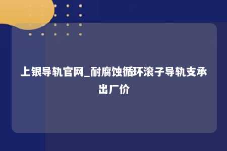 上银导轨官网_耐腐蚀循环滚子导轨支承出厂价