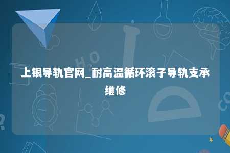 上银导轨官网_耐高温循环滚子导轨支承维修