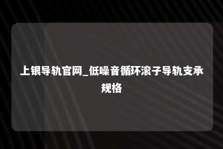 上银导轨官网_低噪音循环滚子导轨支承规格