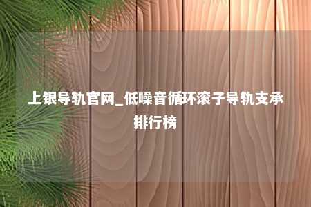 上银导轨官网_低噪音循环滚子导轨支承排行榜