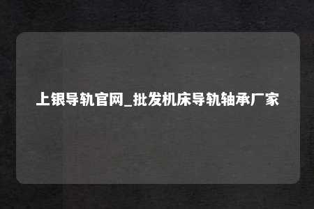 上银导轨官网_批发机床导轨轴承厂家