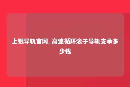 上银导轨官网_高速循环滚子导轨支承多少钱