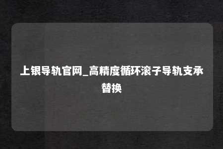 上银导轨官网_高精度循环滚子导轨支承替换