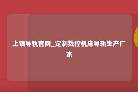 上银导轨官网_定制数控机床导轨生产厂家