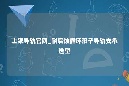上银导轨官网_耐腐蚀循环滚子导轨支承选型