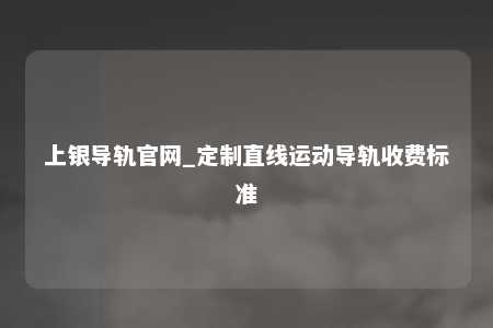 上银导轨官网_定制直线运动导轨收费标准