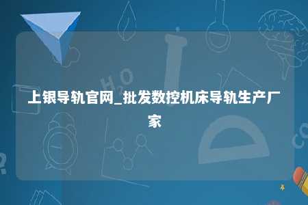 上银导轨官网_批发数控机床导轨生产厂家