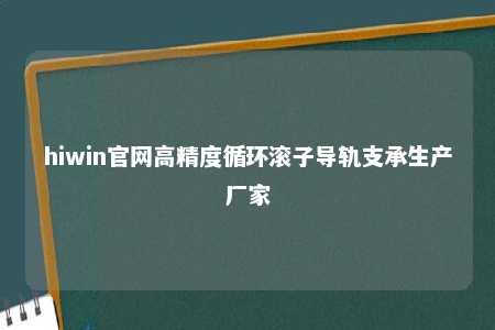 hiwin官网高精度循环滚子导轨支承生产厂家