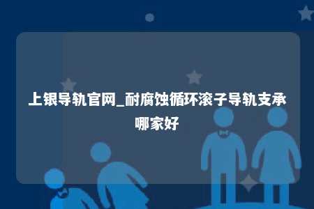 上银导轨官网_耐腐蚀循环滚子导轨支承哪家好