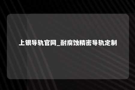 上银导轨官网_耐腐蚀精密导轨定制