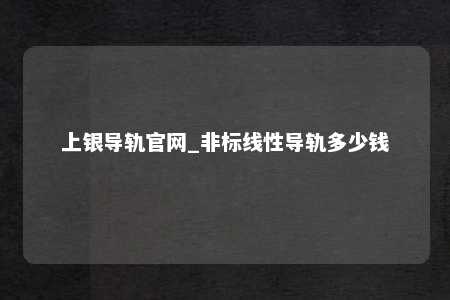 上银导轨官网_非标线性导轨多少钱