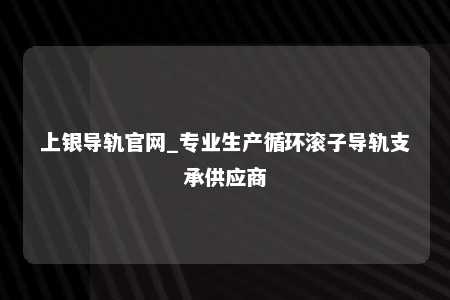 上银导轨官网_专业生产循环滚子导轨支承供应商