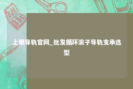 上银导轨官网_批发循环滚子导轨支承选型