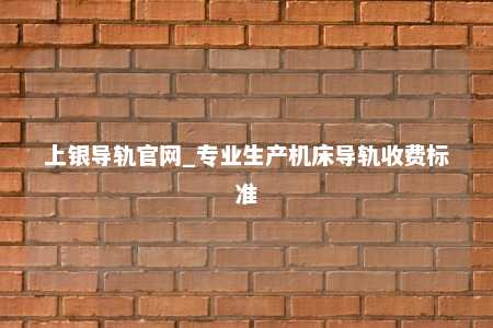 上银导轨官网_专业生产机床导轨收费标准